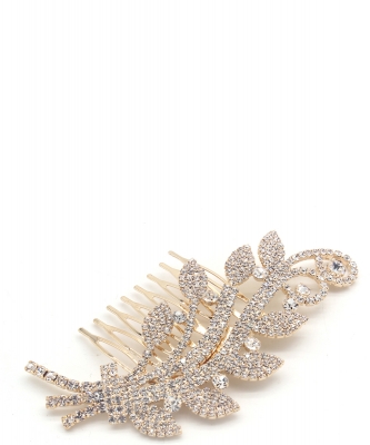 Rhinestone Hair Comb HM300118 GOLD CL